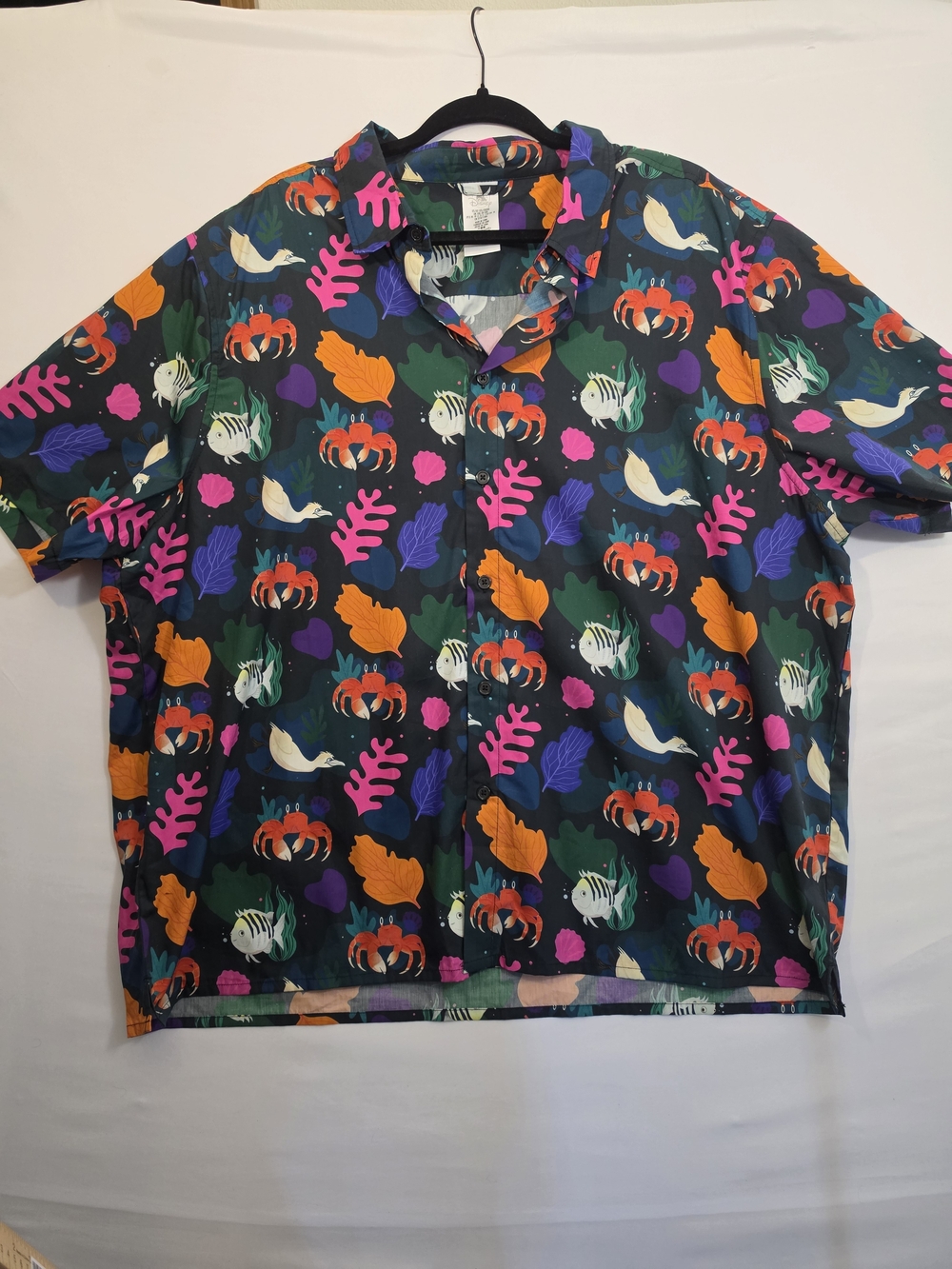 Disney Parks Little Mermaid Sebastian Flounder Scuttle Camp Shirt XXL